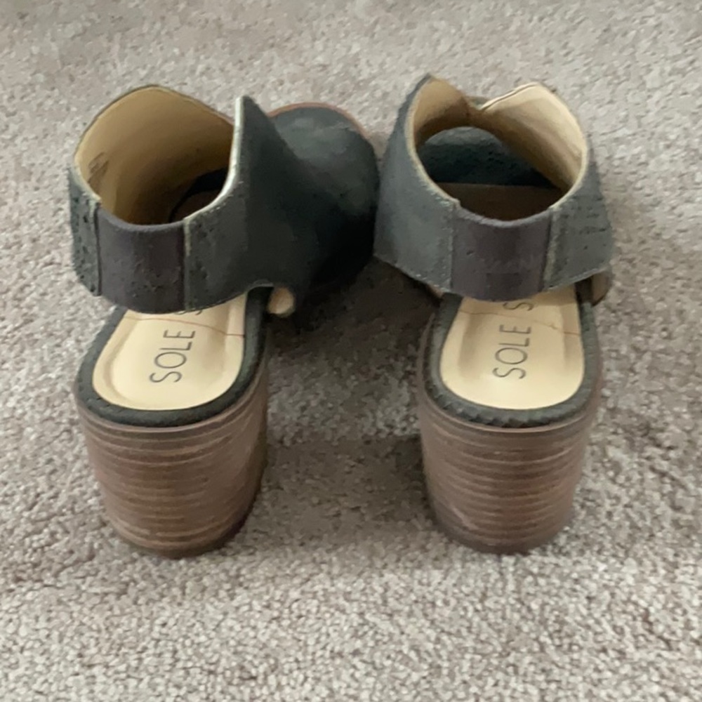 WOMENS SOLE SOCIETY LEATHER SO-Terran  Sandle Slate Gray - US 9 - Picture 4 of 6